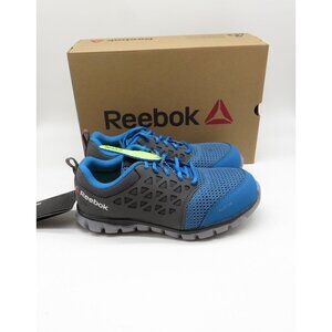 Reebok Men's Sublite Cushion Work Alloy Safety Toe Shoes Size 5W Blue/Grey NEW